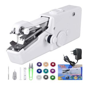 Máquinas Máquina de coser de mano blanca Mini puntada Coser Coser Ropa inalámbrica Fabrics para kit Reparación rápida Kit de costura de ropa de bricolaje