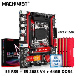 Machinist E5 RS9 Motherboard LGA 2011-3 Set Kit Xeon E5 2683 V4 CPU-processor en DDR4 64GB RAM Memory Combo