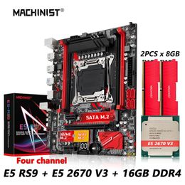 MACHINIST E5 RS9 X99 Combo de placa base LGA 20113 con procesador de CPU Xeon 2670 V3 y memoria RAM DDR4 de 16 GB NVME M2 240326