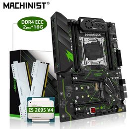 MACHINIST MR9A PRO carte mère X99 ensemble LGA2011-3 Kit Xeon E5 2695 V4 CPU 2x16G = 32GB DDR4 RAM prise en charge de la mémoire Nvme M.2 Sata ATX 240307