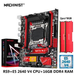 Machinista RS9 X99 Combo de placa base Xeon E5 2640 V4 Kit LGA 20113 CPU DDR4 28G16GB RAM 2133MHz NVME M2 USB 30 cuatro canales 240326