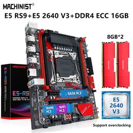 MACHINIST X99 Juego de placa base Xeon E5 2640 V3 CPU LGA 2011-3 procesador 16G = 2*8G DDR4 ECC memoria RAM NVME M.2 SATA WIFI RS9 240307