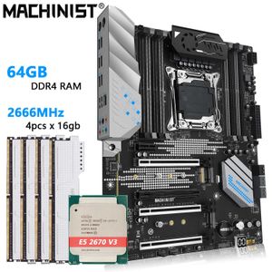MACHINIST X99 MR9S X99 Carte mère LGA 2011-3 Set Kit Intel Xeon E5 2670 V3 Combo CPU et DDR4 64GB 2666MHZ RAM Combo