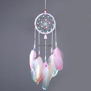 Macramé plume Dream Catcher tenture murale décoration de mariage carillons éoliens chambre mur cintre cadeau d'anniversaire de la Saint-Valentin décor à la maison