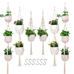 Macramé suspendu planteur différents modèles faits à la main mur macramé plante cintre Pot de fleur panier support moderne Boho décor à la maison