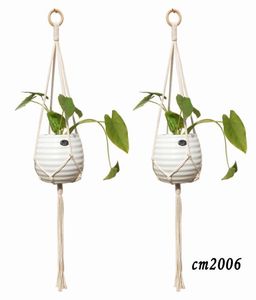 Macrame Plant Hanger Handgemaakte katoenen touw Planter Flowerpothouder Hangende mand Indoor Buiten Wall Hands Boho Home Decor9745115