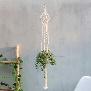 Macrame Plant Hanger Indoor Outdoor Opknoping Planter Bohemian Decor Mand Bloem Pot Houder Tuin Woondecoratie 211130