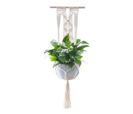 Cintre pour plantes en macramé, support de panier Vintage, jardinière de perles, plantes en coton suspendues, 40 pouces, 9792289