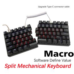 Fonction macro clavier 78 touches pleine taille nouvelle mise à niveau clavier mécanique séparé macropavé avec programmation de rétro-éclairage