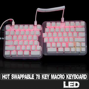 Macropad 78 Key Programmable Keyboard Gateron switches keycap full size LED Transparent Split Mechanical Keyboard with software