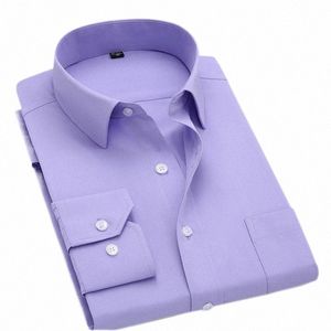 Macrosea Camisas sólidas de estilo clásico para hombres Camisas casuales para hombres con manga LG Cómodas y transpirables Ropa de oficina para hombres F1AS #