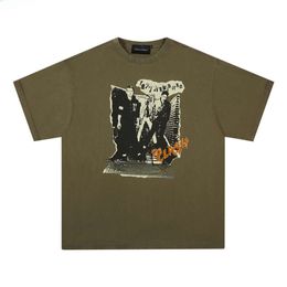 Made Extreme Trendy Street Print Rock Band lavé Old Summer 2024 T-shirt à manches courtes pour hommes Brand de Chine 911