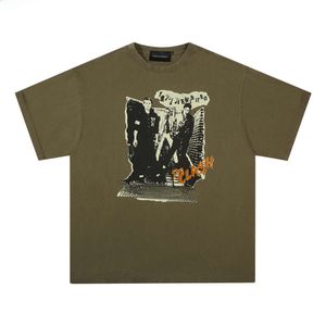 Made Extreme Trendy Street Print Rock Band gewassen Old Summer 2024 Heren met korte mouwen T-shirt China Brand 911