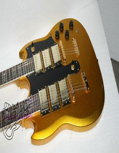 Gemaakt in China Nieuwe Collectie Gold 3 Pickups 1275 Dubbele Hals Elektrische Gitaar Abalone Inlay gitaren3038846