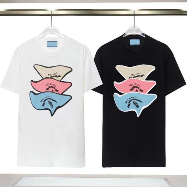 Fabriqué en Italie T-shirts pour hommes Mode d'été T-shirt Casual Hommes Femme T-shirts avec lettres imprimées Mode Triangle inversé T-shirts M221T