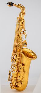 Fabriqué au Japon 380 Saxophone Alto Drop E professionnel Saxophone Alto doré avec embout de bande Reed Aglet Plus de colis mail 00