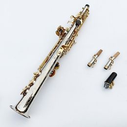 Saxofón soprano hecho en Japón WO37 Llave dorada plateada con estuche Sax Soprano Boquilla Ligadura Cañas Cuello