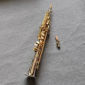 Saxophone Soprano fabriqué au japon WO37, clé en or argenté avec étui, embout de saxophone Soprano, Ligature d'anches, cou 01