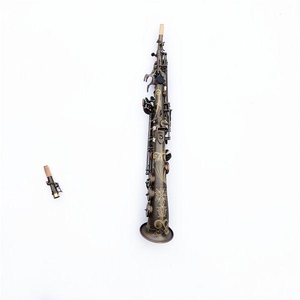 Fabriqué au Japon pipe à tabac Saxophone Soprano SAX Sib Laiton Laqué Corps et Clés Embouchure Anches Manche Avec Etui