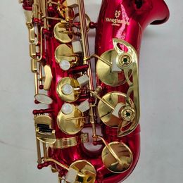 Gemaakt in Japan Yanagis Altsaxofoon Rode Sax Gouden Sleutel A-992 Model Met Case Sax Mondstuk Riet Hals Gratis schip Professionele Muziekinstrumenten Rietaccessoires