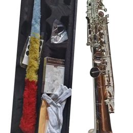 Hecho en Japón Yanagisa S 901 Saxofón soprano recto plateado Instrumento musical profesional Saxo integral Soprano Boquilla Ligadura Cañas Cuello Envío gratis