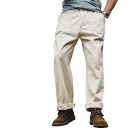 Maden Japonés Retro Cott Seed Shell Arroz Blanco Jeans Casual Flojos Rectos LG Pantalones Cargo Pantalones Pantalones de Chándal Hombres Pantalones j3u4 #