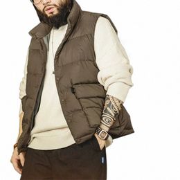 Maden Men's 90% Blanc Duck Down Gilet Casual Light Warm Stand-Up Col Gilet 2023 Automne Amekaji Oversize Épais Veste Veste K7Rx #