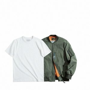 Maden MA-1 Flight Bomber Chaquetas y camisetas Vintage Air Pilot Chaqueta militar Ejército Verde Traje de béisbol Abrigo 2 piezas Tops z2en #