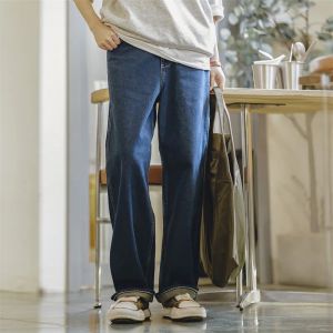 Maden – pantalon décontracté rétro américain pour femmes, jambe droite, Style petit ami, tempérament japonais, jambe ample