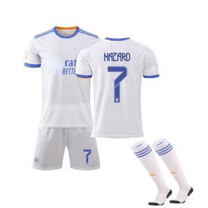 Madrid voetbalshirts 2122 New Home 10 Modric 7 Hazard volwassen kinderteamuniform