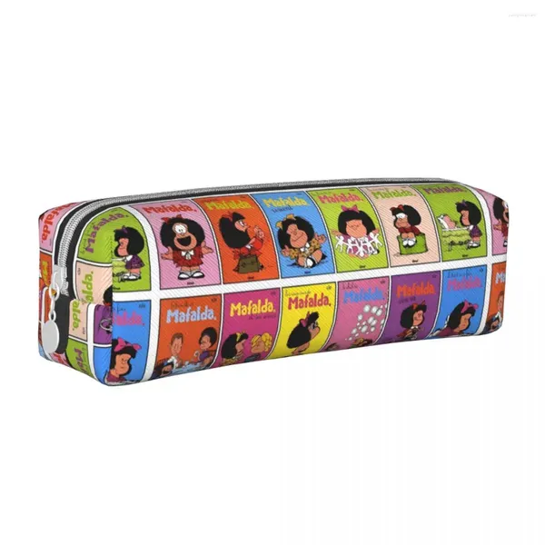 Mafalda Cartoon crayon crayon cool ctue big sac square kawaii caisses caisses de papeterie organisatrice