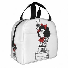 Mafalda Kawaii Amine Bolsas de almuerzo con aislamiento Bolsa más fresca Almuerzo Ctainer Lindo Carto Caja de almuerzo a prueba de fugas Tote School Picnic Z6R4 #
