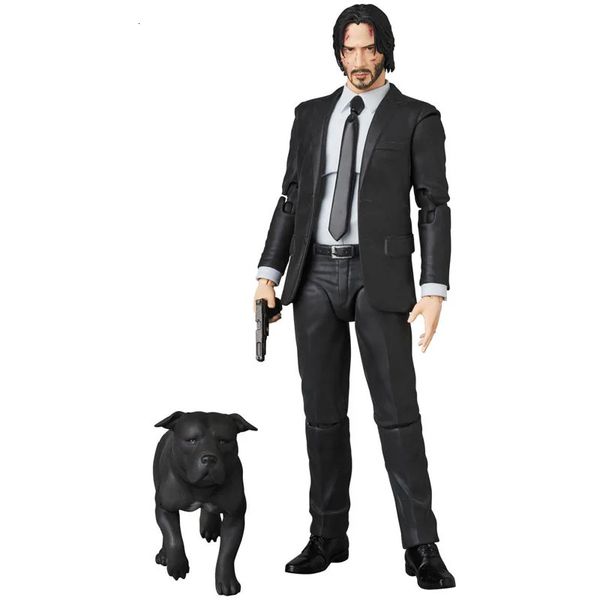 Mafex 085 John Wick con perros PVC Juntas coleccionables Acción móvil Figura Toy 240326