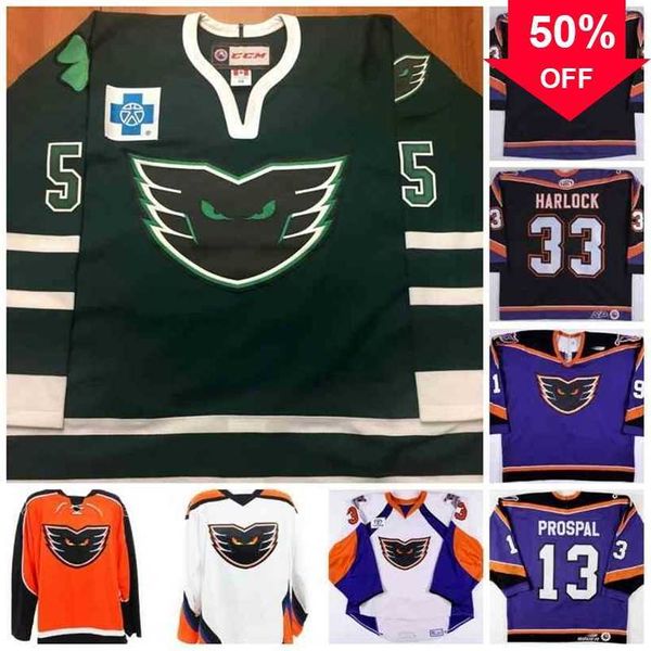 Mag C202 AHL Philadelphia Phantoms 33 David Harlock 13 PROSPAL Maillot de hockey personnalisé Nom de point Numéro cousu Haute qualité