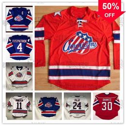 Mag Custom Men Rochester Americans Jersey 4 Rory Fitzpatrick 74 Rasmus Asplund 25 Jack Quinn 15 Andrew Oglevie 22 Kenndal McArdle 7 Prow 11