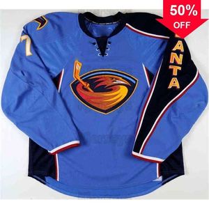 Mag Custom Men's Vintage Atlanta Thrashers Jerseys 17 Ilya Kovalchuk 36 Eric Boulton 6 Hainey 39 Tobias Enstrom Jersey Blue Hockey Mixed Ord