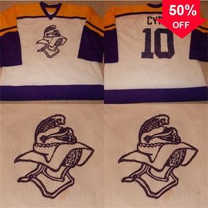Mag Mit TG-Knights Game WornUsed High School Minnesota Hockey Jersey 100% Stitched Embroidery s Hockey Jerseys