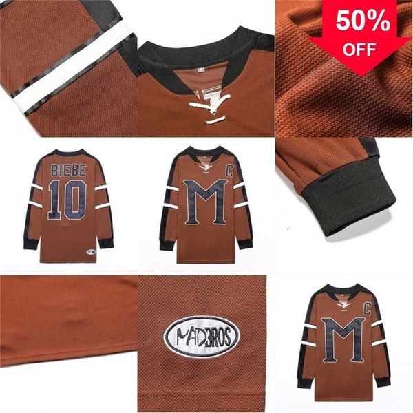 Mag MitNess # 10 John BIEBE ALASKA Russell Crowe Movie Hockey Jersey Shirt Mens Stitched Embroidery s