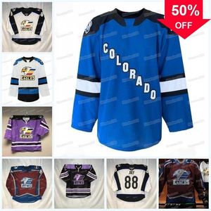 Mag MitNess Colorado Eagles Hockey Jersey AHL Custom Mujeres Jóvenes Justin Barron Ryan Wagner Andreas Wingerli Roland McKeown Cal Burke