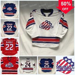 Mag MitNess Custom Rochester Americans Hockey Jersey AHL Matej Pekar Ryan Scarfo Brendan Warren Brett Murray Casey Fitzgerald Josh