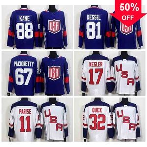 Mag World Cup 2016 Team USA Hockey Jerseys US 11 Zach Parise 88 Patrick Kane 81 Phil Kessel 32 Jonathan Quick 67 Max Pacioretty 17 Ryan Kesler