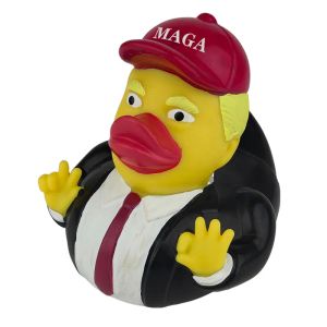 Maga Trump Cap Ducks PVC Bath Floating Toys Water Toy Funny Party Favor Douche Press Toys For Kids 0528