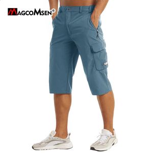 Pantalones cortos MAGCOMSEN de secado rápido para hombre, pantalones cortos de verano para senderismo y pesca, pantalones cortos tipo Cargo con múltiples bolsillos 240312