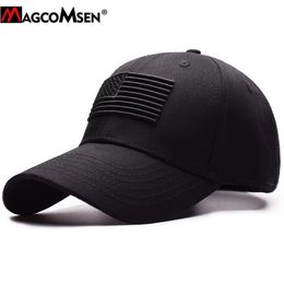 Magcomsen Tactical Baseball Cap Men Summer Flag USA Sun Protective Snapback Cap Casual Golf Baseball Caps Hat Men232y