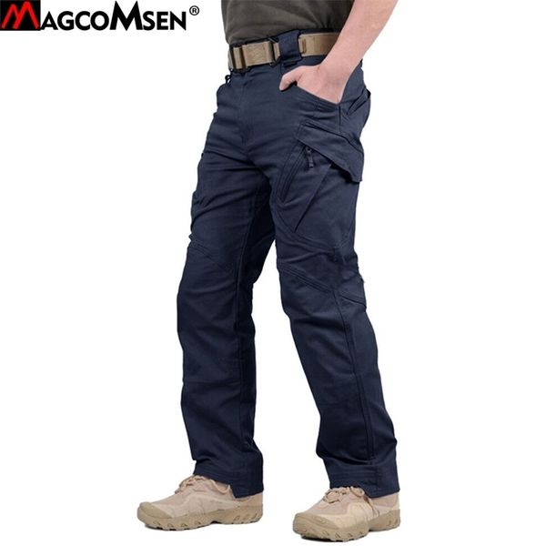 MAGCOMSEN Pantalones tácticos Hombres Urban IX9 Militar Rip-Stop Ejército Pantalones de combate Algodón Multi-bolsillos Casual Cargo Trabajo Caza Pantalones 210714