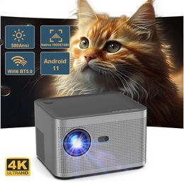 Projecteur Magcubic 580ANSI Android11 19201080P 4K Wifi6 AllwinnerH713 BT50 mise au point électronique commande vocale Home Cinema Projetor 240125