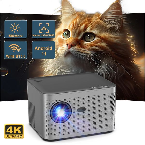 Proyector Magcubic 580ANSI Android11 19201080P 4K Wifi6 AllwinnerH713 BT50 Enfoque electrónico Control de voz Proyector de cine en casa 240125