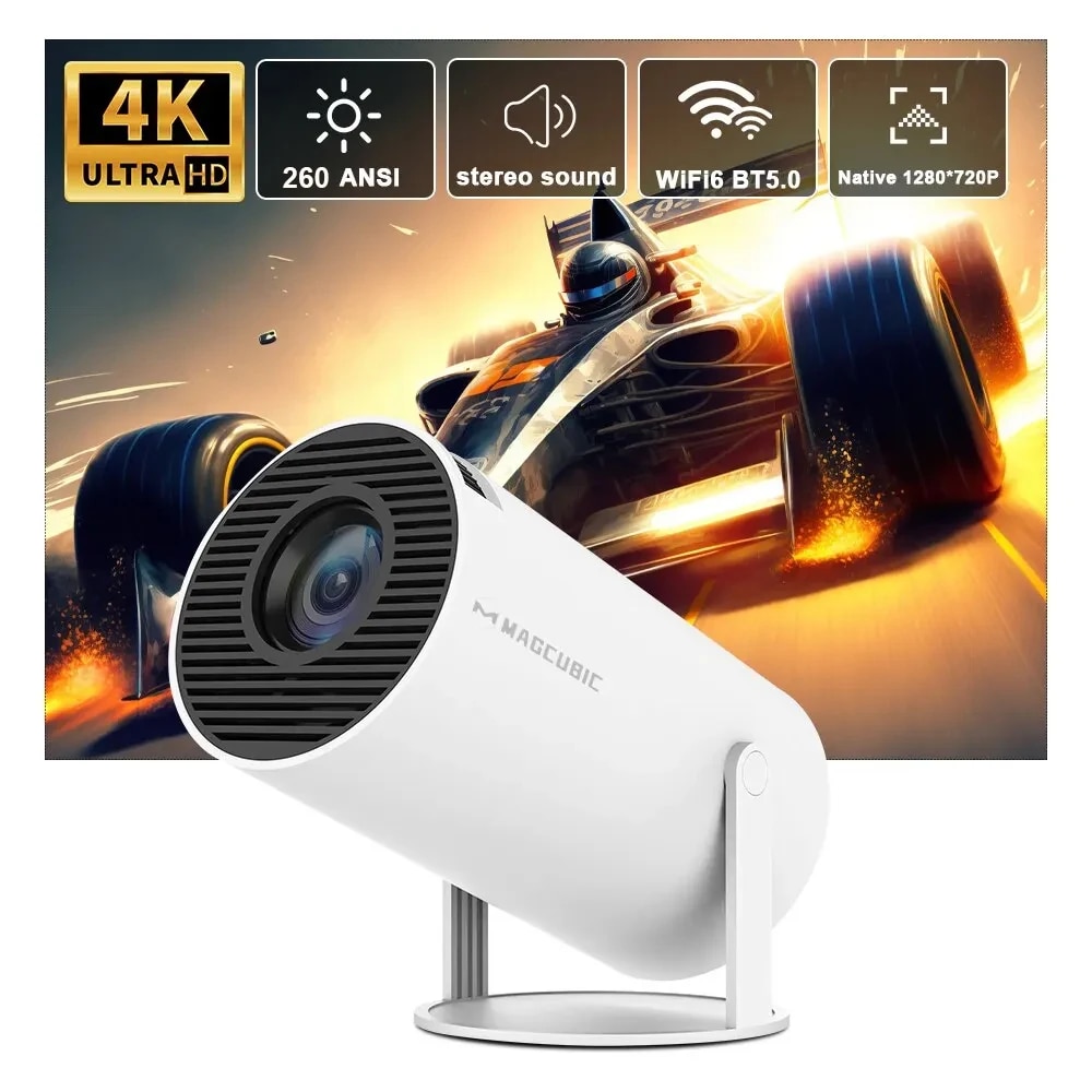 Projektor Magcubic Hy300 Pro 4K Android 11 Dual WiFi6 260ansi Allwinner H713 BT5.0 1080p 1280*720p Kino Home Outdoor Projentor