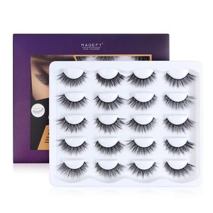 Magefy faux cils 10 styles mixtes mixtes 3D faux visk cils pack de naturel à dramatique doux cils moelleux