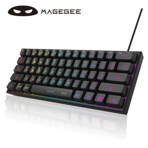 Magegee TS91 Mini 60% GamingOffice Keyboard Waterproof Keycap Type Wired RVB Backlit Compact Compact Keyboard pour WindowsMac 240419